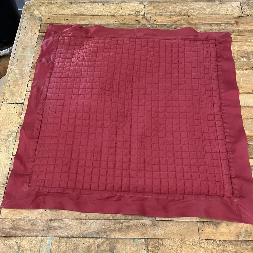 Signoria Firenze Quilted Square Pillow Shams Set of 3 25 x 25 in Maroon Cotton